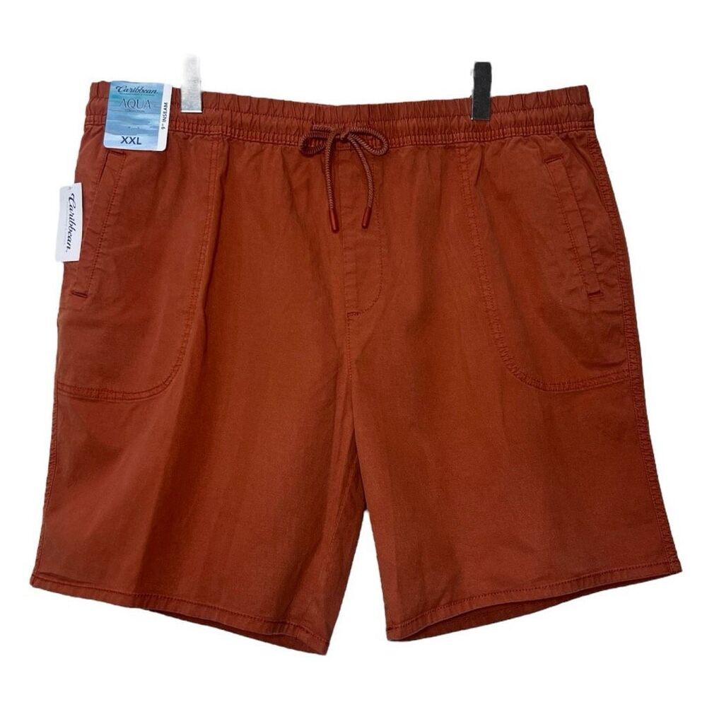 NWT Caribbean Aqua Collection Men's Shorts 9" Inseam Rust‎ Size XXL
